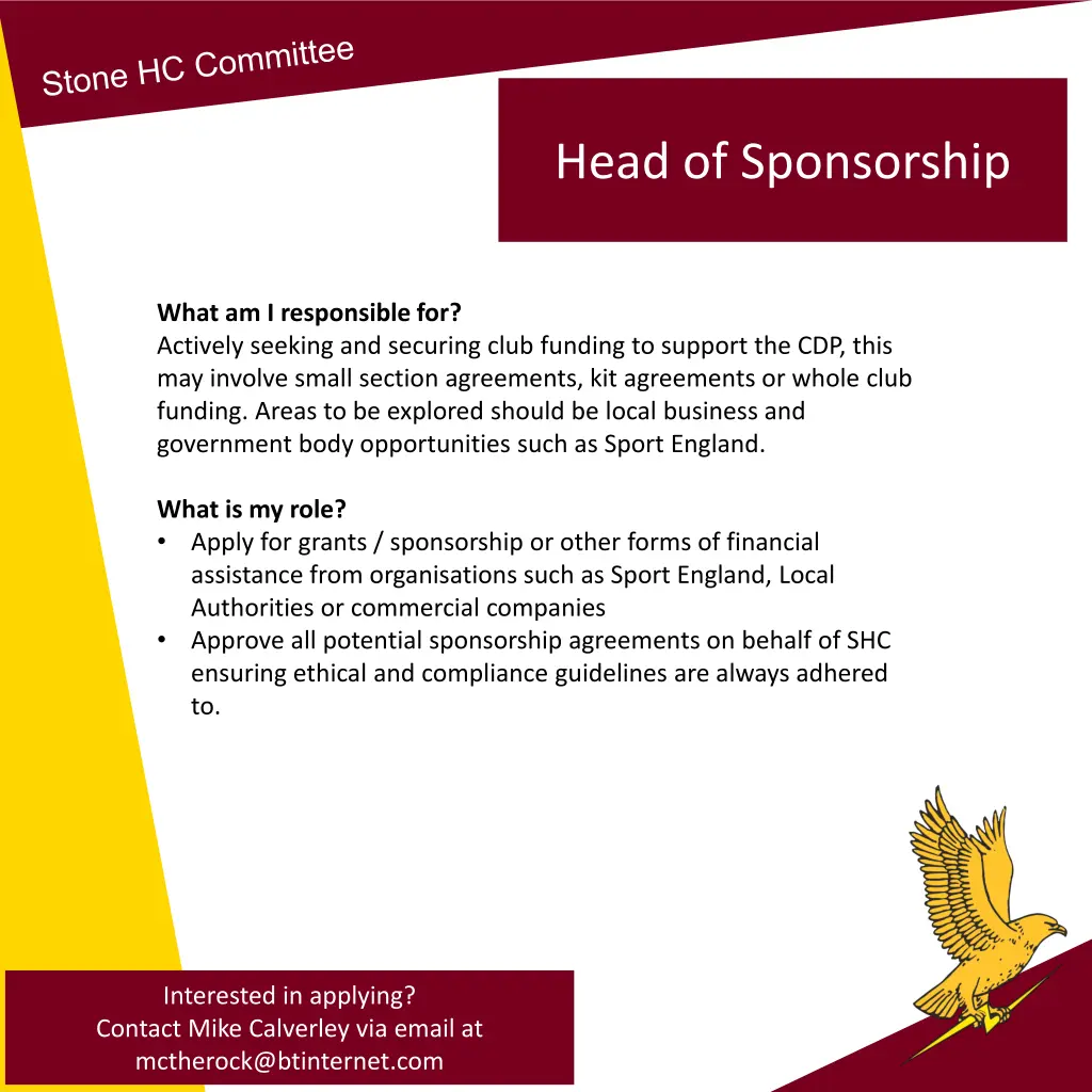 head of sponsorship