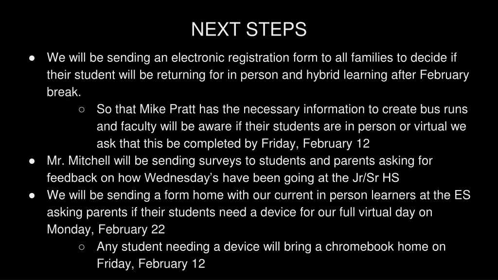 next steps