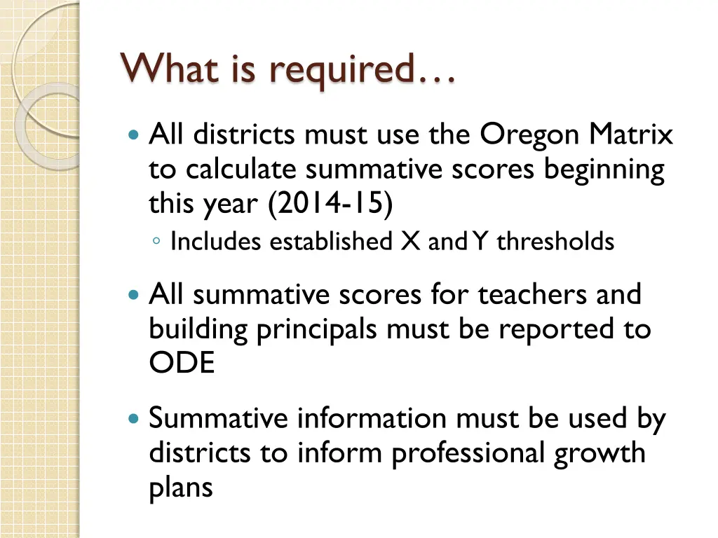 what is required