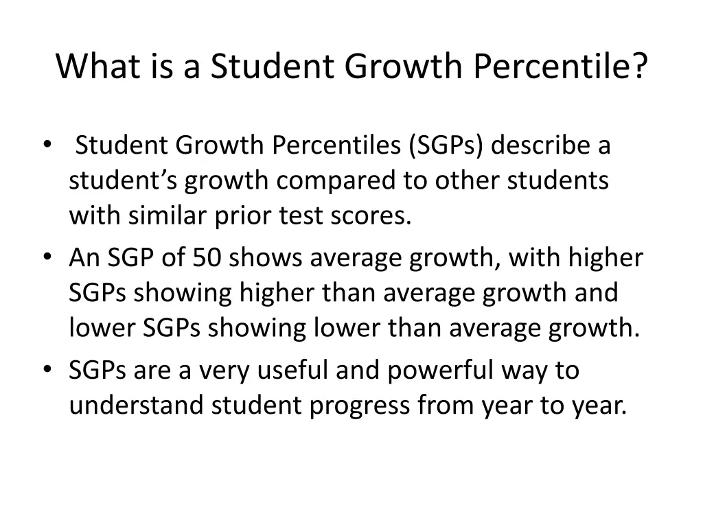 what is a student growth percentile