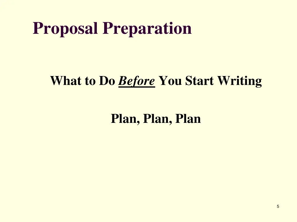 proposal preparation
