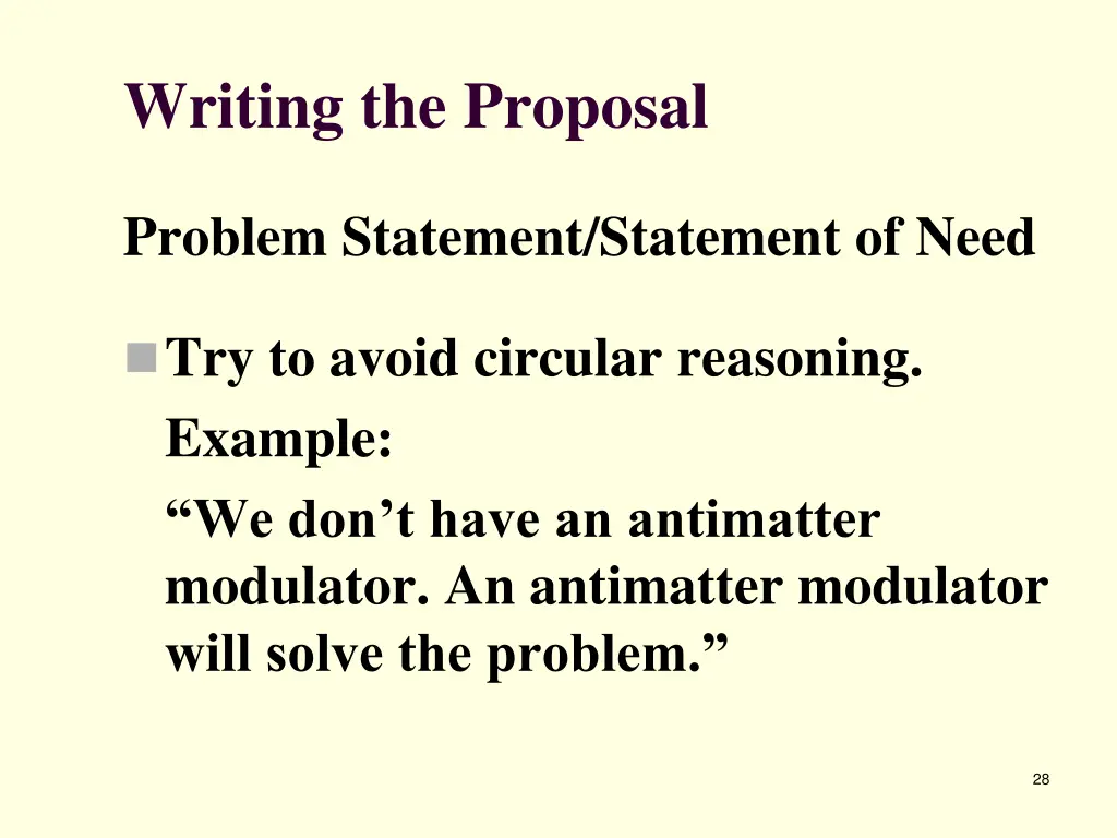 writing the proposal 6