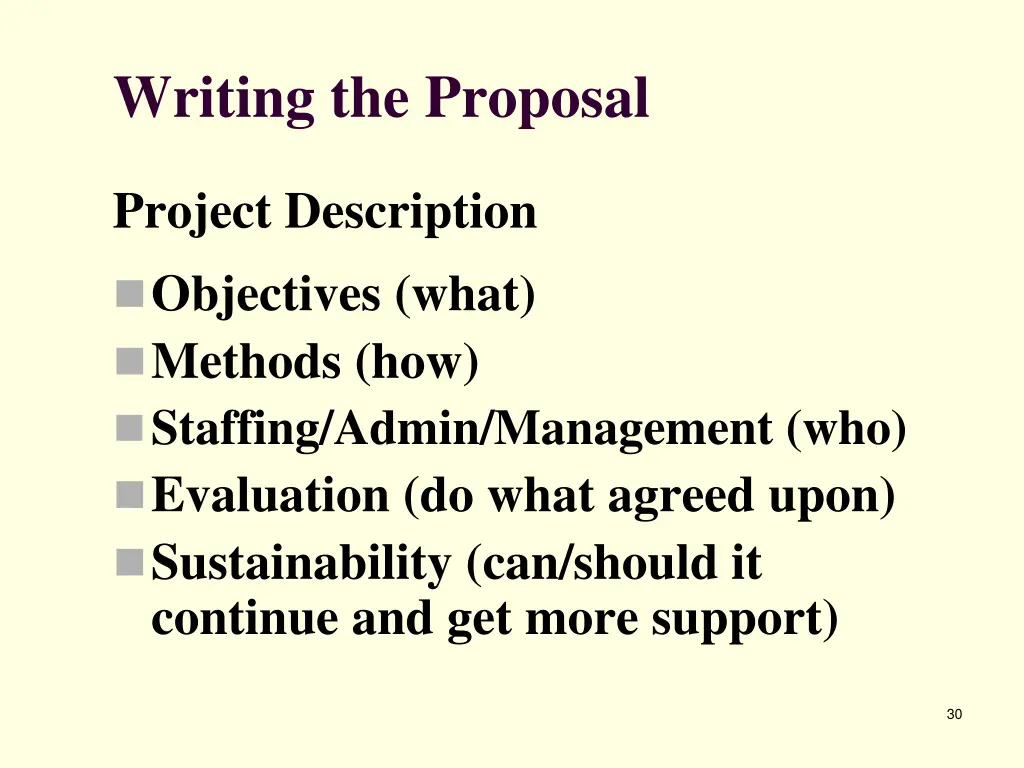 writing the proposal 8