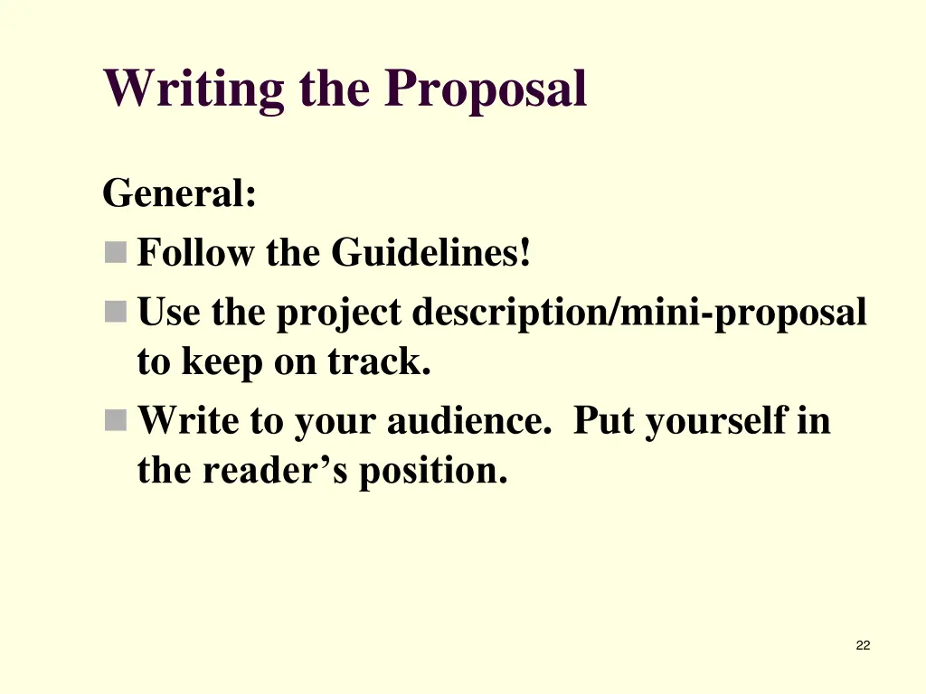 writing the proposal