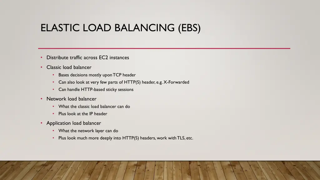 elastic load balancing ebs