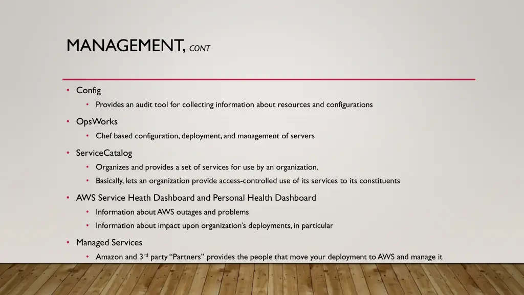 management cont