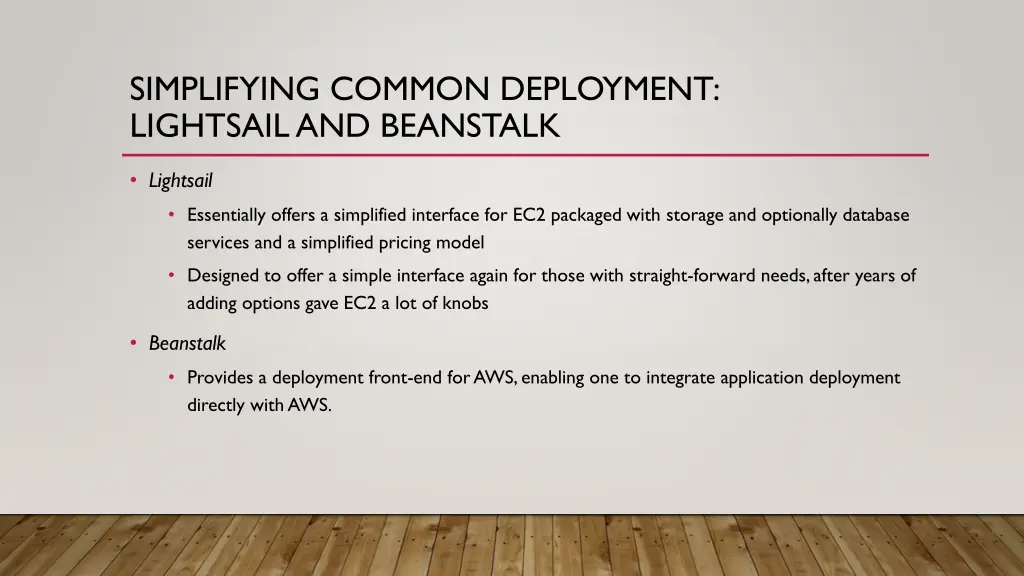 simplifying common deployment lightsailand