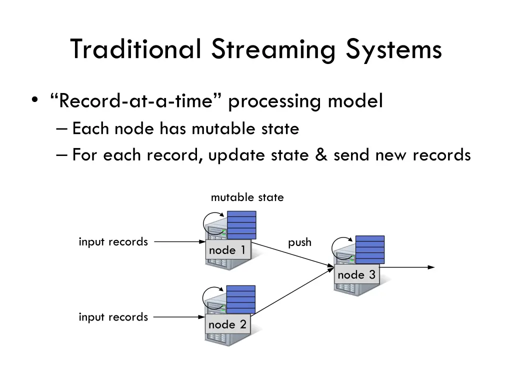 traditional streaming systems