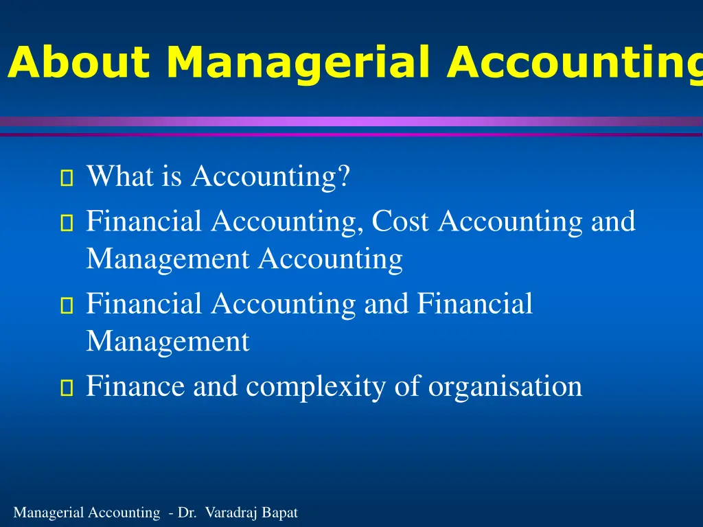 about managerial accounting