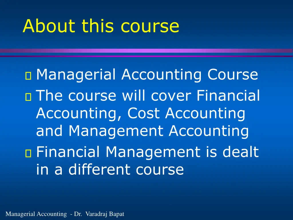 about this course