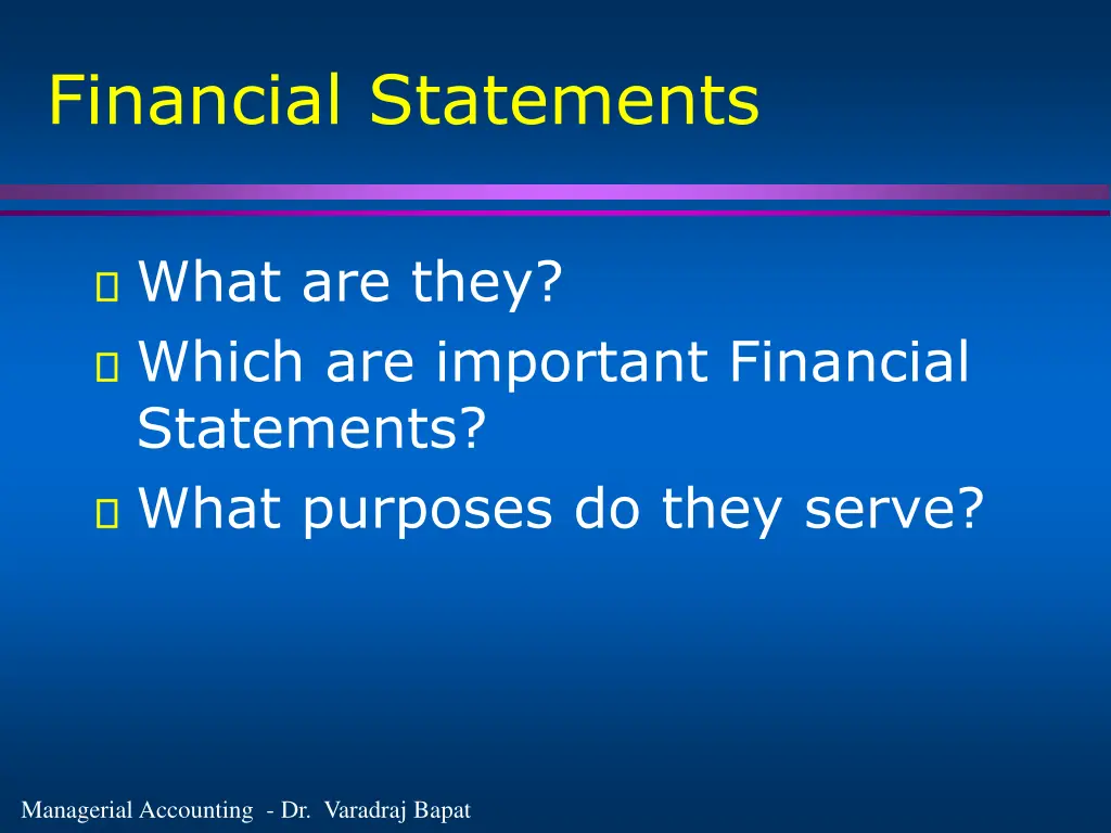 financial statements