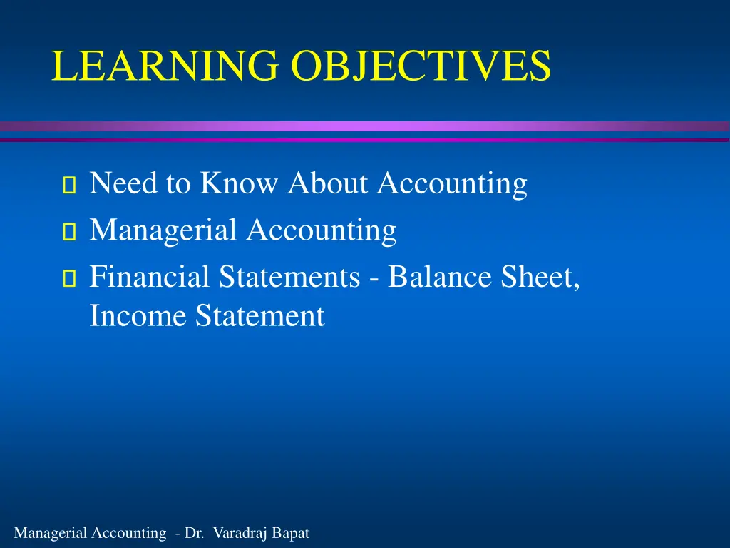 learning objectives