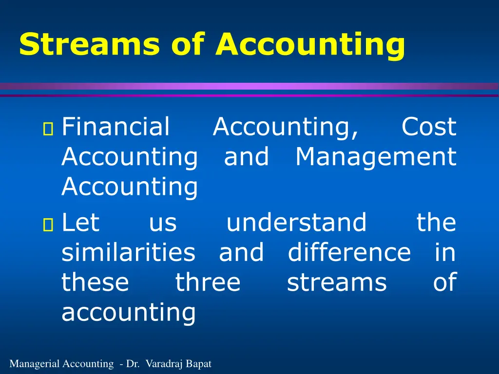 streams of accounting