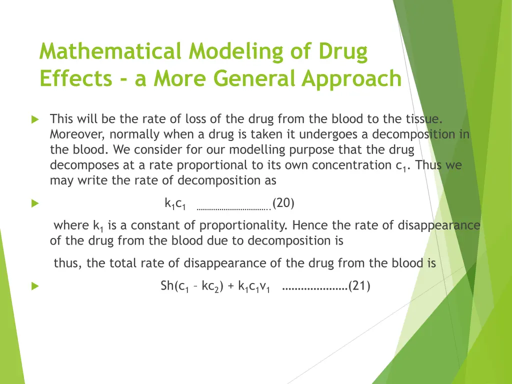 mathematical modeling of drug effects a more 2