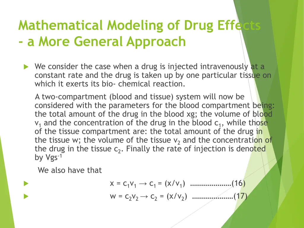 mathematical modeling of drug effects a more