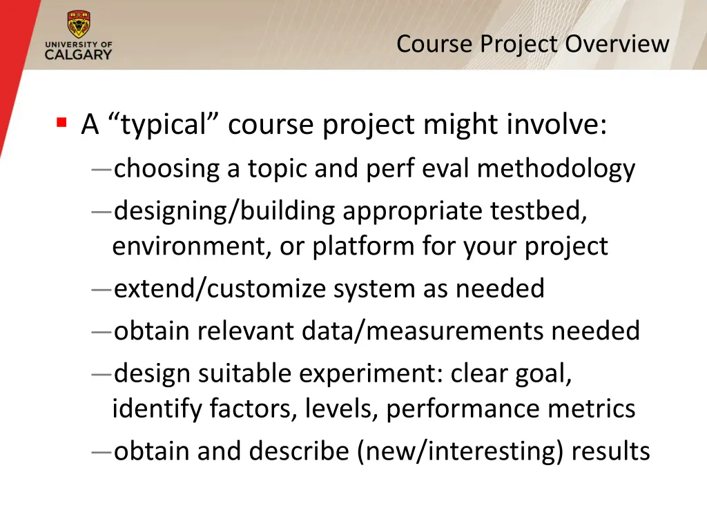 course project overview