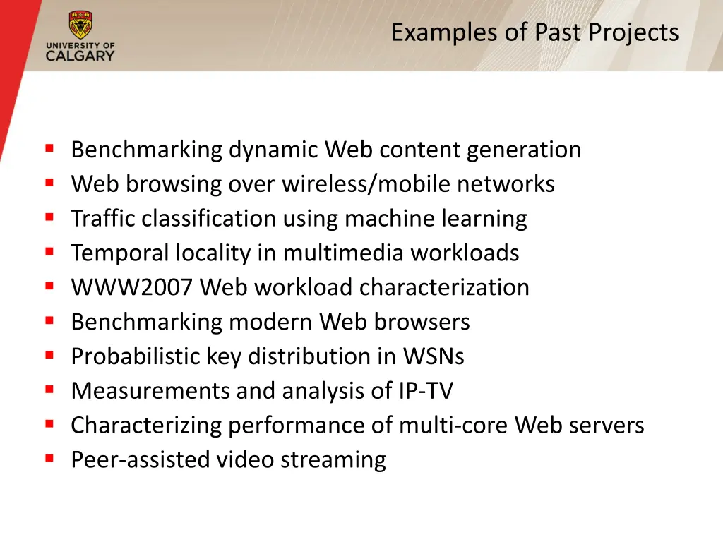 examples of past projects