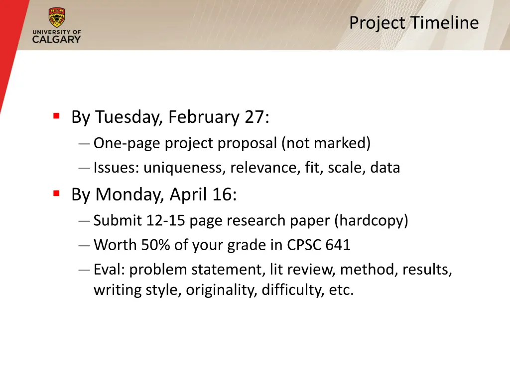 project timeline