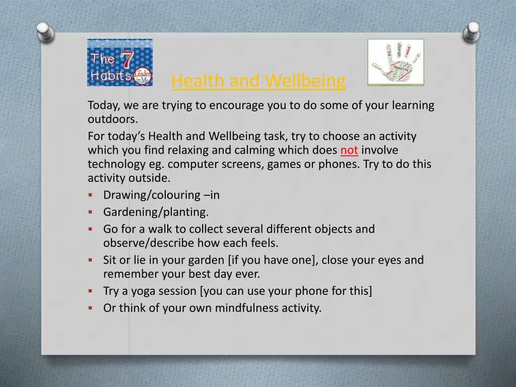 health and wellbeing