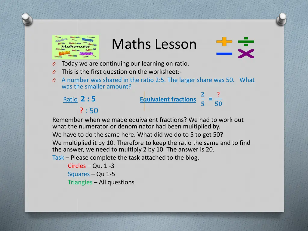 maths lesson