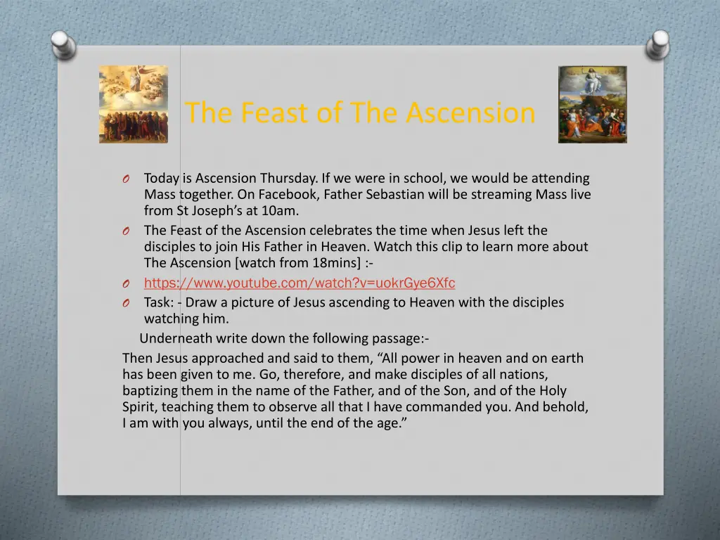 the feast of the ascension