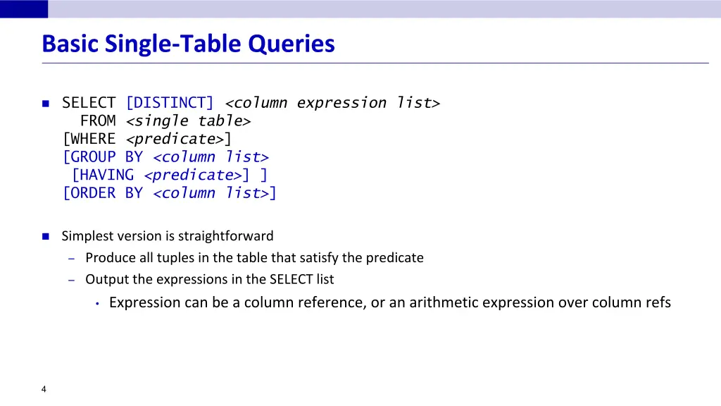 basic single table queries 1