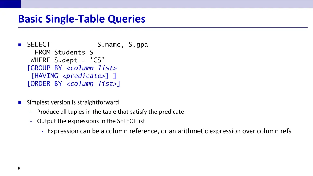 basic single table queries 2