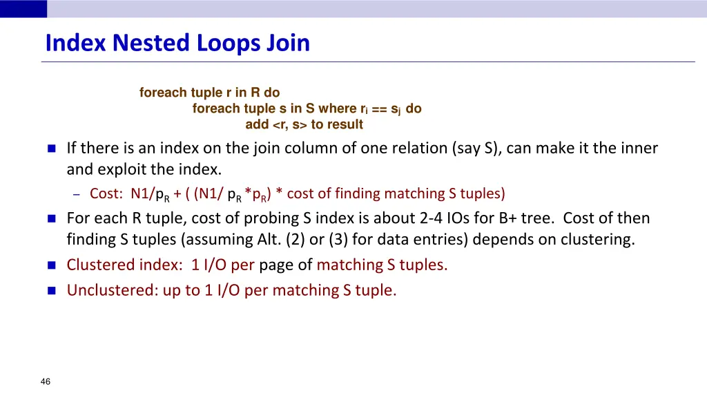 index nested loops join