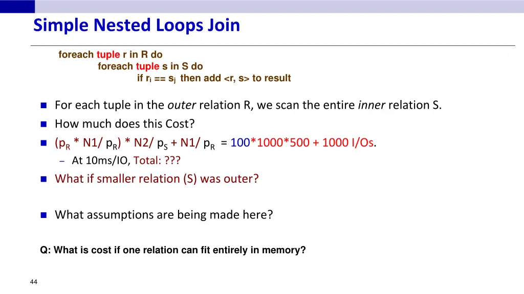 simple nested loops join