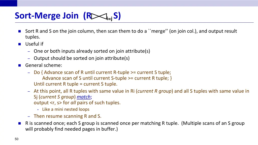 sort merge join r s