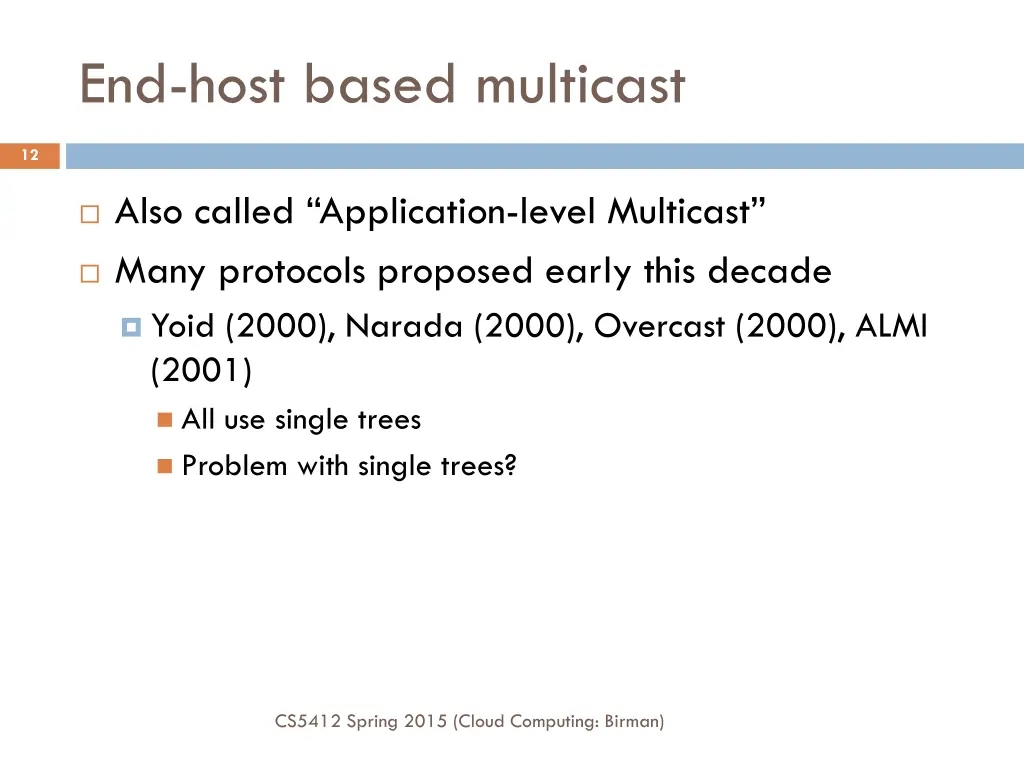 end host based multicast 2