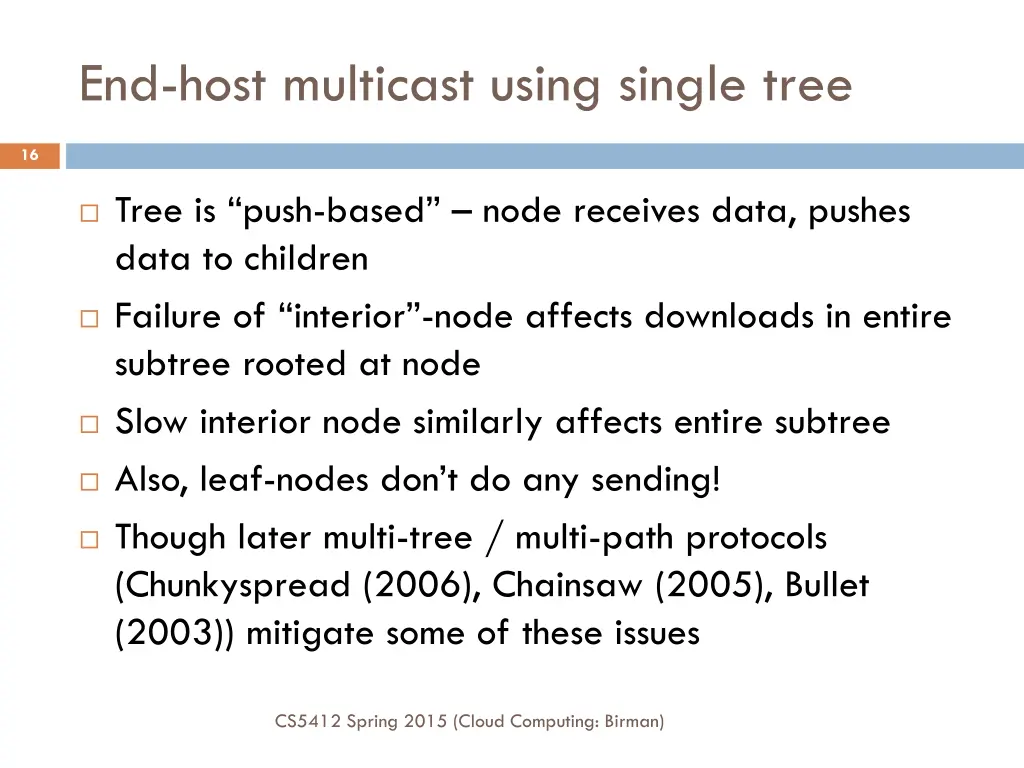 end host multicast using single tree 3