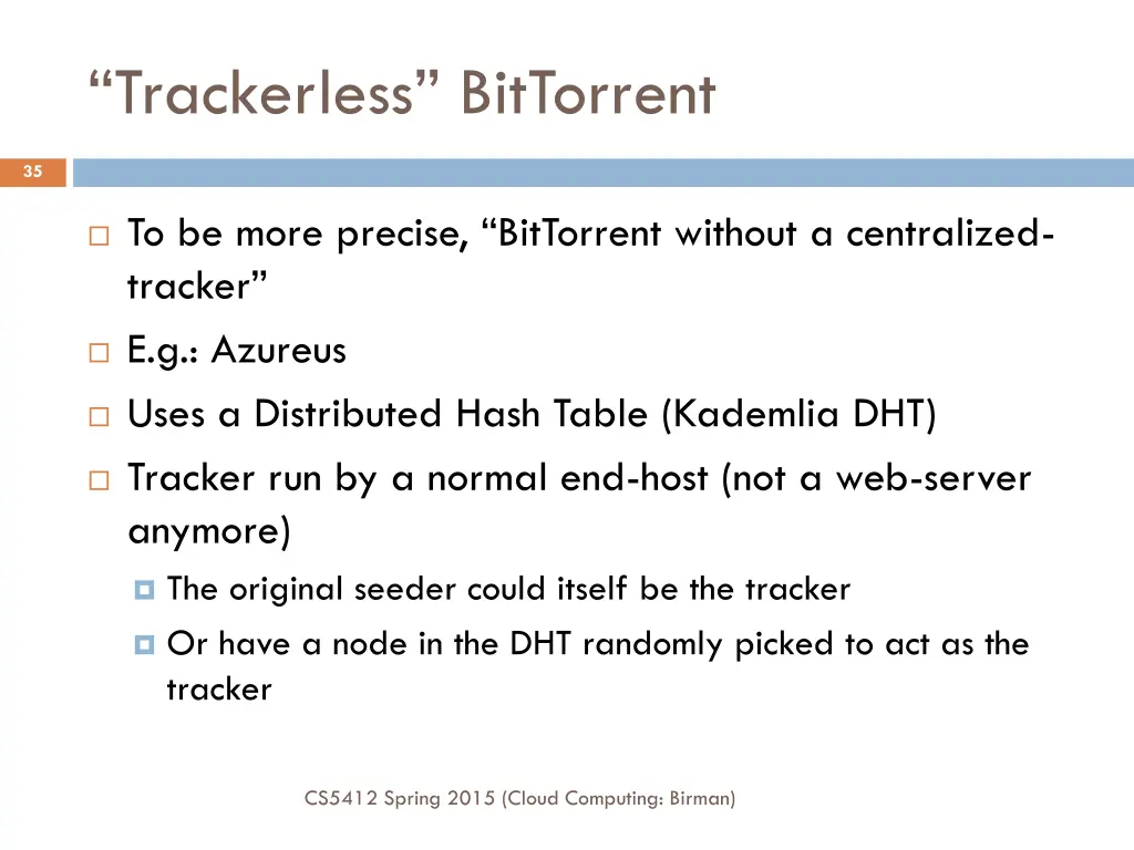 trackerless bittorrent