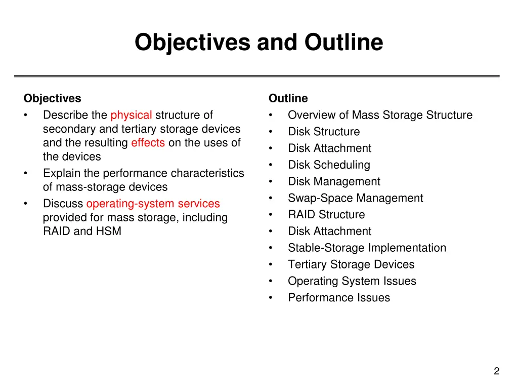 objectives and outline