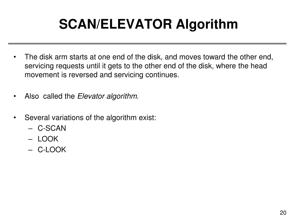 scan elevator algorithm