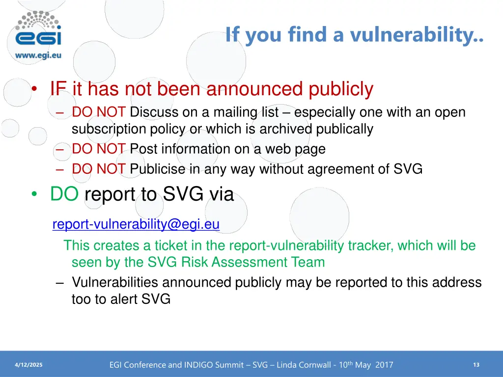 if you find a vulnerability