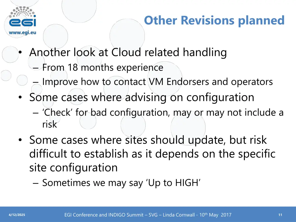 other revisions planned