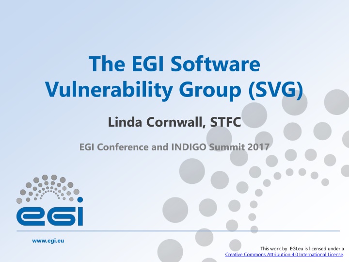the egi software vulnerability group svg