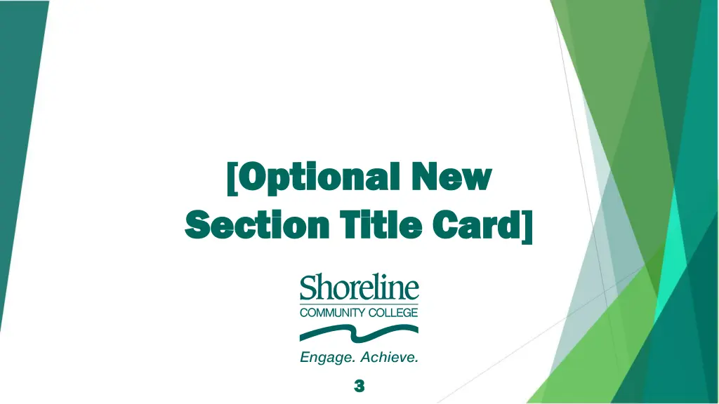 optional new optional new section title card