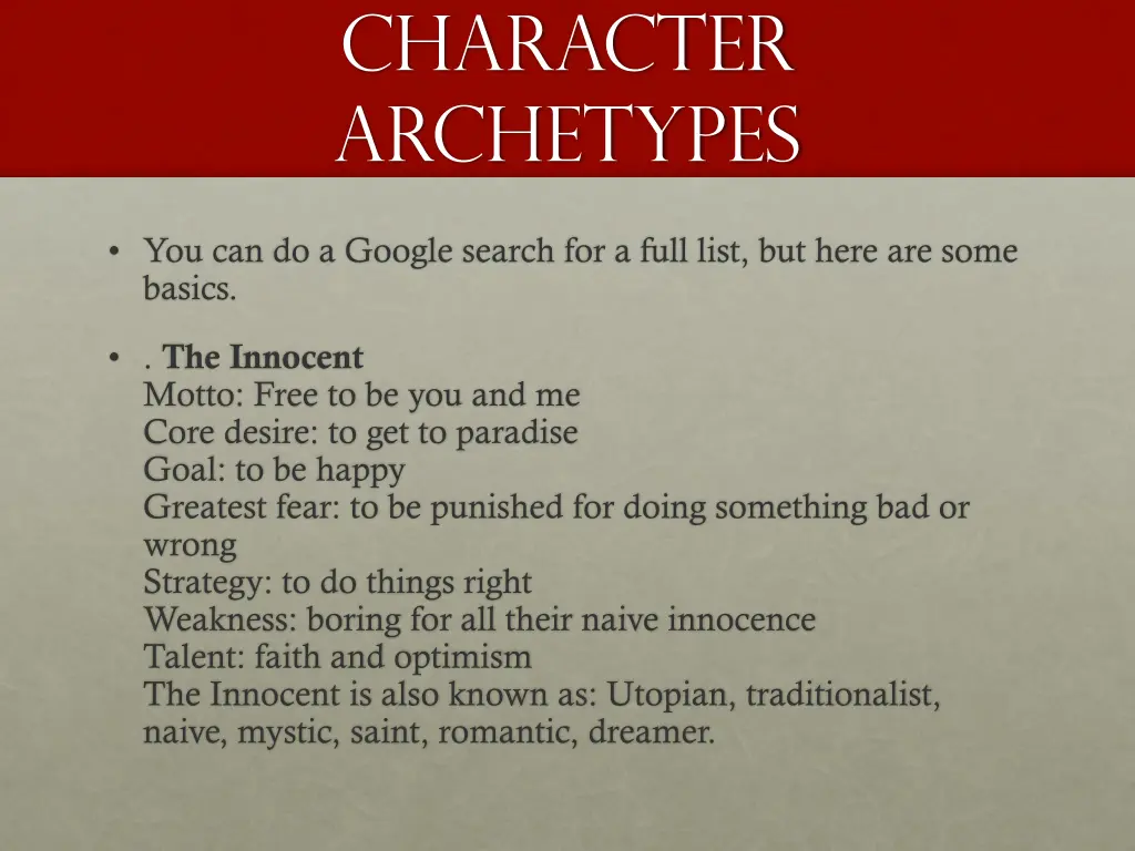 character archetypes