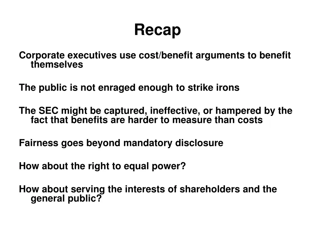 recap