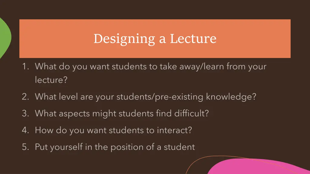 designing a lecture