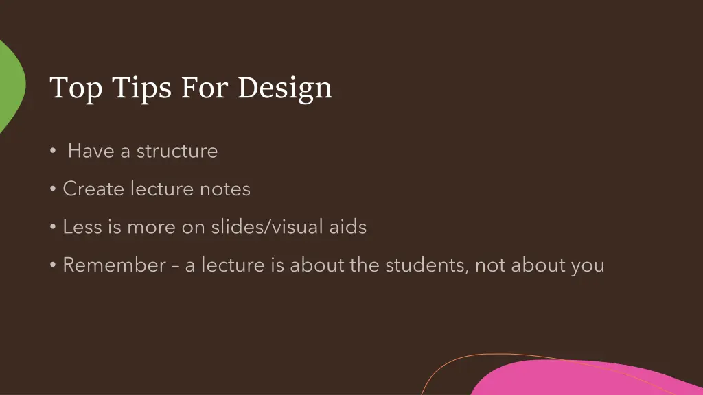 top tips for design