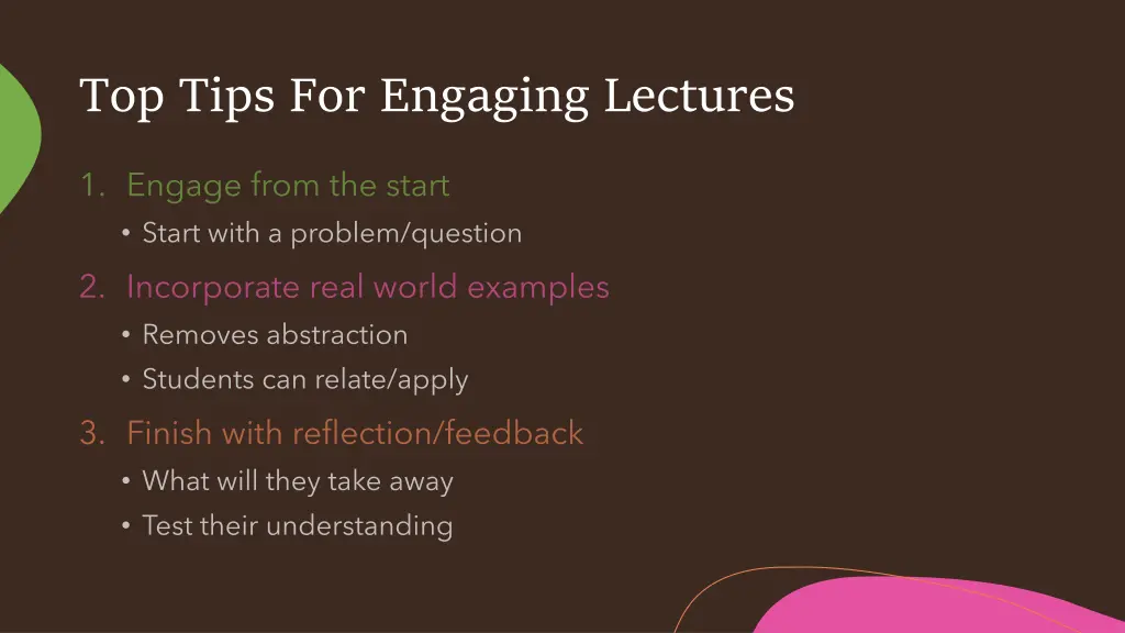 top tips for engaging lectures