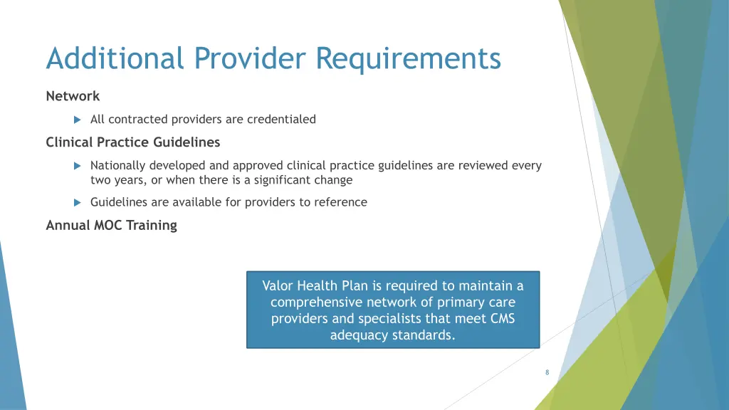 additional provider requirements