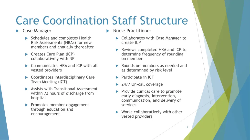 care coordination staff structure case manager
