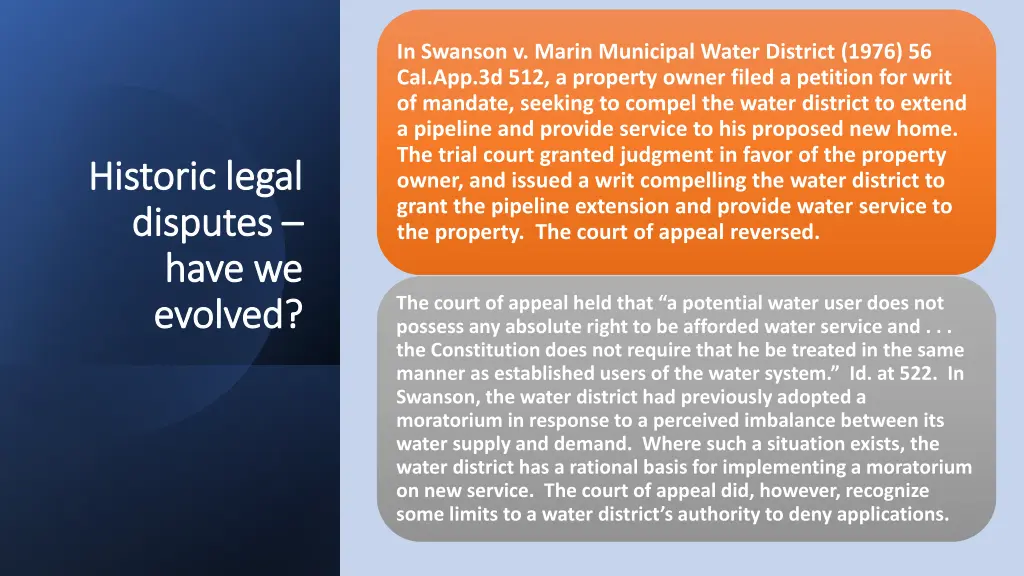 in swanson v marin municipal water district 1976