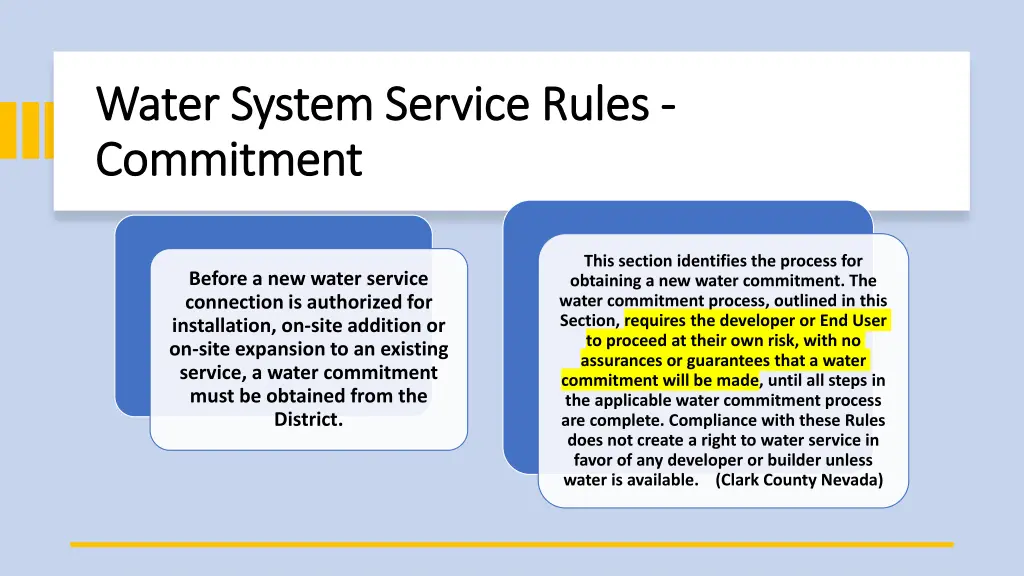 water system service rules water system service