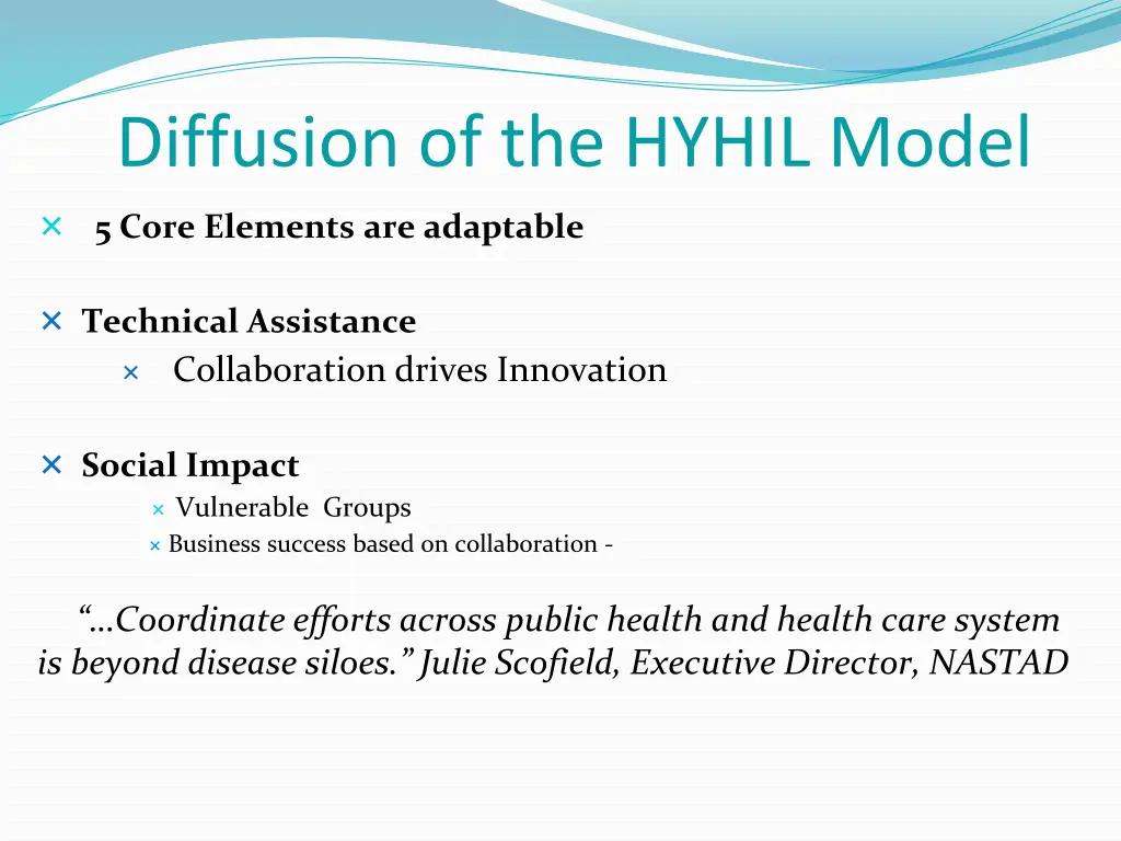 diffusion of the hyhil model