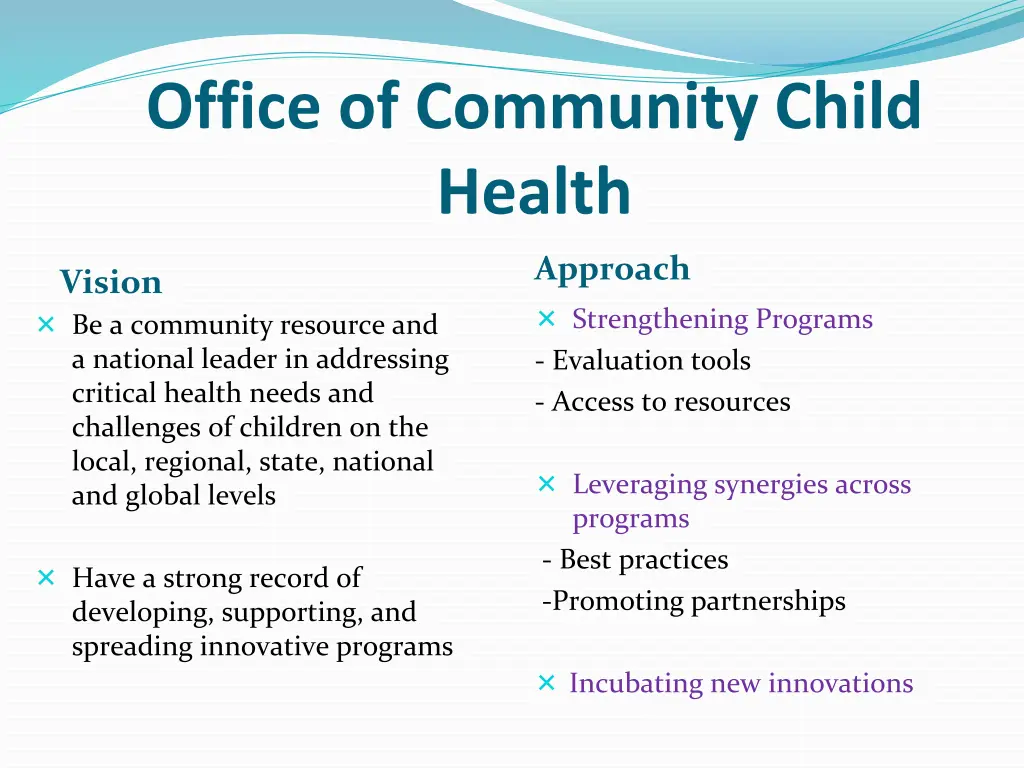 office of community child health